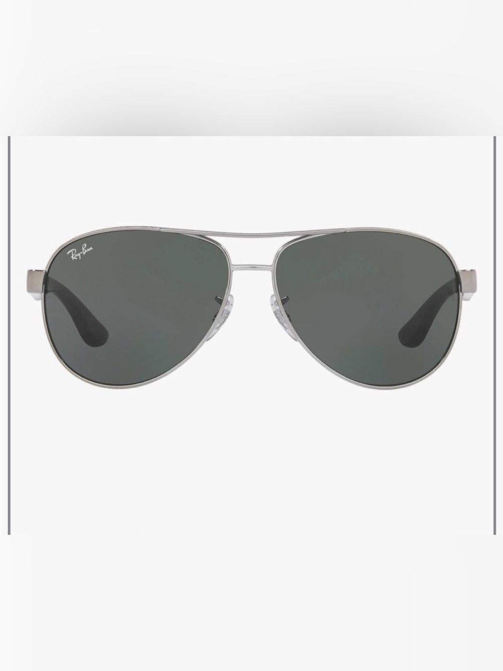 Ray-Ban Icons Silver framed Aviator Sunglasses with black Lenses and arms unisex